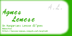 agnes lencse business card